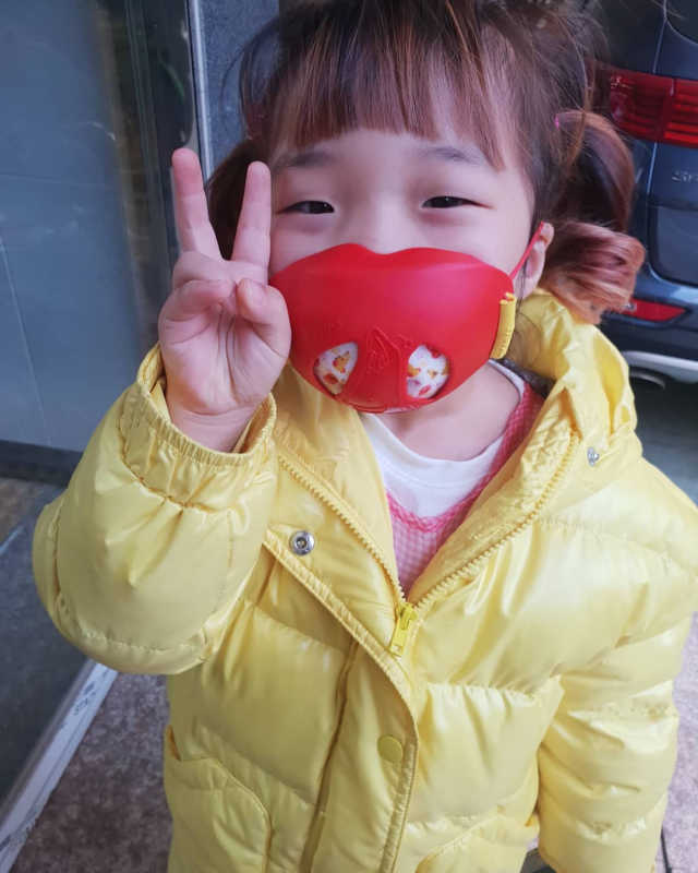 홍인규마스크 파아란 마스크 _아동 리뷰 사진