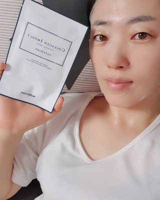 웰더마 사파이어 콜라겐 임팩트 에센셜 마스크 — 5점을 준 리뷰어가 2019년 4월 올린 사용 사진