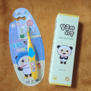 달곰이 어린이 치약+어린이 칫솔 SET — 5점을 준 리뷰어가 2018년 3월 올린 사용 사진