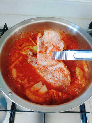 땡땡쿡 더실비김치찌개 2인분 710g 라면사리 포함 — 5점을 준 리뷰어가 2020년 2월 올린 사용 사진