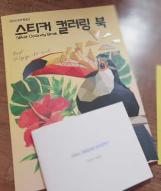 DNA디자인스튜디오 데코폴리 스티커 컬러링 북 — 5점을 준 리뷰어가 2019년 4월 올린 사용 사진