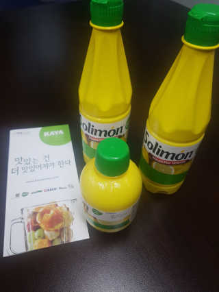 솔리몬 스퀴즈드 레몬즙 500ml X 2 + 280ml X 1 — 5점을 준 리뷰어가 2018년 10월 올린 사용 사진