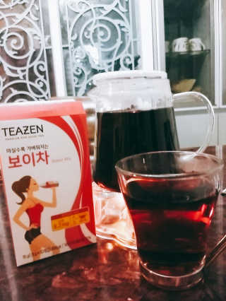 티젠 보이차 + 마이보틀 세트 — 5점을 준 리뷰어가 2018년 6월 올린 사용 사진