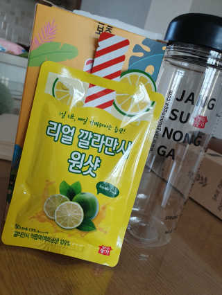 장수농가 리얼깔라만시 원샷 50ml 10팩+보틀 — 5점을 준 리뷰어가 2019년 5월 올린 사용 사진