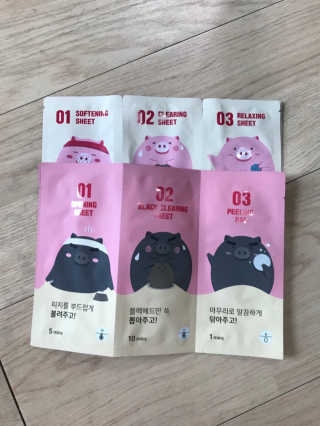 미팩토리 3단 돼지코팩 1box + 3단 흑돼지코팩 1box — 5점을 준 리뷰어가 2019년 8월 올린 사용 사진