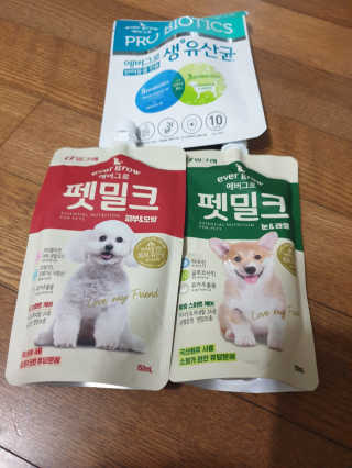 [빙그레] 에버그로 생유산균 1봉（10포입）+펫밀크2팩 — 5점을 준 리뷰어가 2019년 5월 올린 사용 사진