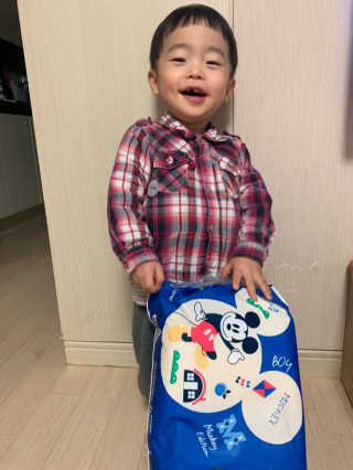 보솜이 베이비케어 팬티형 기저귀 — 5점을 준 리뷰어가 2019년 3월 올린 사용 사진