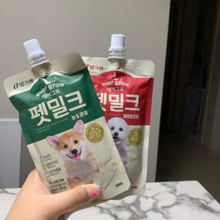 [빙그레] 에버그로 생유산균 1봉（10포입）+펫밀크2팩 — 4.5점을 준 리뷰어가 2019년 5월 올린 사용 사진