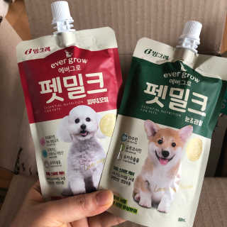 [빙그레] 에버그로 생유산균 1봉（10포입）+펫밀크2팩 — 5점을 준 리뷰어가 2019년 5월 올린 사용 사진