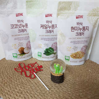 BASSAK 바삭 유기농 현미 누룽지 크래커 3종 — 4점을 준 리뷰어가 2019년 8월 올린 사용 사진