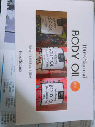 이네스네이쳐 천연 바디오일 미니 3종세트 50ml — 4.5점을 준 리뷰어가 2018년 6월 올린 사용 사진