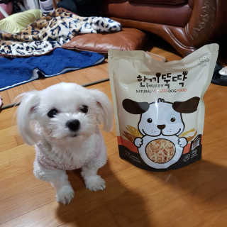 [펫토리아] 맛도 영양도 BEST 한끼뚝딱 강아지 사료 — 5점을 준 리뷰어가 2018년 12월 올린 사용 사진