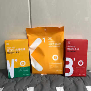 레인보우샵 올인원세탁세제,베이킹소다 스틱포6개입+세탁조클리너 — 4점을 준 리뷰어가 2018년 3월 올린 사용 사진