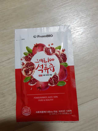 프롬바이오 오직 석류만 [그대로100 석류즙] 하루 1포로 건강하게 — 5점을 준 리뷰어가 2019년 9월 올린 사용 사진