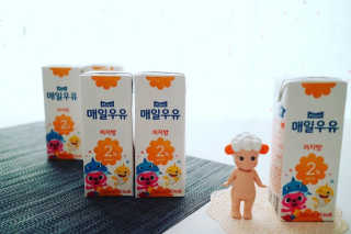 매일우유 멸균 매일우유 저지방 2프로 멸균 핑크퐁 에디션 6입 — 5점을 준 리뷰어가 2018년 1월 올린 사용 사진