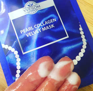 Pearl Collagen Velvet Mask 1 BOX by YVESOM — 4점을 준 리뷰어가 2019년 2월 올린 사용 사진