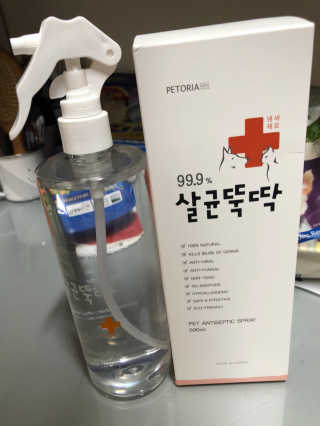 [펫토리아]살균뚝딱 강아지 고양이 살균소독제 탈취제 — 5점을 준 리뷰어가 2019년 10월 올린 사용 사진