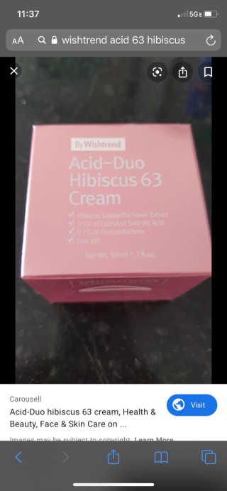 Wishtrend Acid-Duo 히비스커스 63 크림 — 4점을 준 리뷰어가 2019년 11월 올린 사용 사진