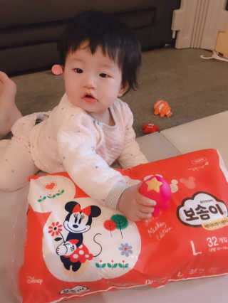 보솜이 베이비케어 팬티형 기저귀 — 5점을 준 리뷰어가 2019년 3월 올린 사용 사진