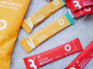 레인보우샵 올인원세탁세제,베이킹소다 스틱포6개입+세탁조클리너 — 4.33점을 준 리뷰어가 2018년 4월 올린 사용 사진