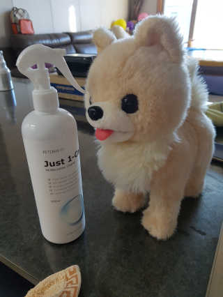 [펫토리아] 뚝딱케어 강아지 고양이 다목적세정제 — 5점을 준 리뷰어가 2020년 2월 올린 사용 사진
