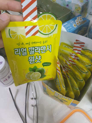장수농가 리얼깔라만시 원샷 50ml 10팩+보틀 — 5점을 준 리뷰어가 2019년 4월 올린 사용 사진