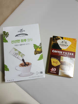 (주)쟈뎅 [쟈뎅] 클래스 신선한 하루 원두+여과지 SET — 4점을 준 리뷰어가 2019년 3월 올린 사용 사진