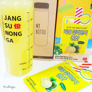 장수농가 리얼깔라만시 원샷 50ml 10팩+보틀 — 5점을 준 리뷰어가 2019년 5월 올린 사용 사진