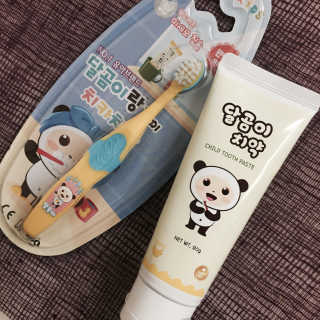 달곰이 어린이 치약+어린이 칫솔 SET — 5점을 준 리뷰어가 2017년 9월 올린 사용 사진