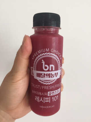 배달의농부클렌즈주스 [배달의농부-클렌즈주스] 레시피 101, 레시피 107 — 4점을 준 리뷰어가 2019년 5월 올린 사용 사진