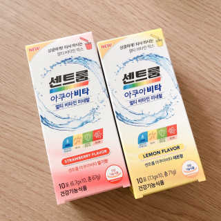 센트룸 아쿠아비타 레몬향, 딸기향 — 5점을 준 리뷰어가 2019년 5월 올린 사용 사진