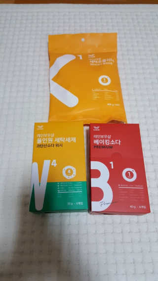 레인보우샵 올인원세탁세제,베이킹소다 스틱포6개입+세탁조클리너 — 4점을 준 리뷰어가 2018년 4월 올린 사용 사진