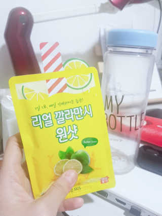 장수농가 리얼깔라만시 원샷 50ml 10팩+보틀 — 3.5점을 준 리뷰어가 2019년 5월 올린 사용 사진