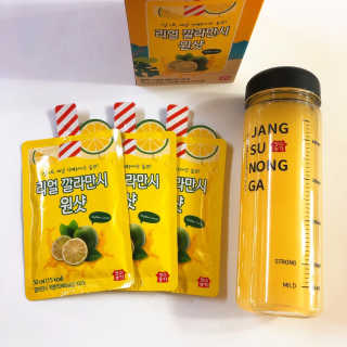 장수농가 리얼깔라만시 원샷 50ml 10팩+보틀 — 5점을 준 리뷰어가 2019년 4월 올린 사용 사진