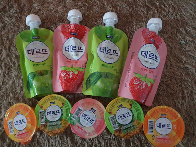 데르뜨 떠먹는 과일 3종, 짜먹는 과일 2종 총 10개 체험 리뷰 사진