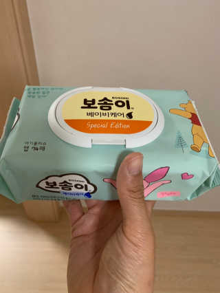 보솜이 아기물티슈 베이비케어 푸에디션 캡 74매 10입 — 5점을 준 리뷰어가 2019년 4월 올린 사용 사진