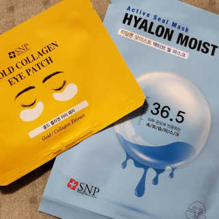 SNP Active Seal Hyalon Moist, 골드 콜라겐 눈 패치 — 5점을 준 리뷰어가 2019년 3월 올린 사용 사진