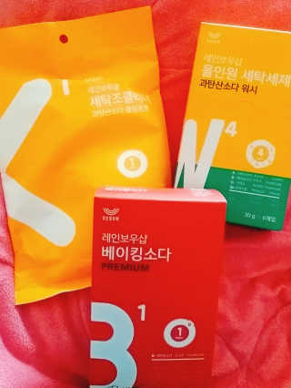 레인보우샵 올인원세탁세제,베이킹소다 스틱포6개입+세탁조클리너 — 4.67점을 준 리뷰어가 2018년 4월 올린 사용 사진