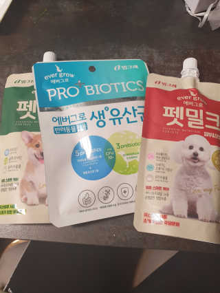 [빙그레] 에버그로 생유산균 1봉（10포입）+펫밀크2팩 — 5점을 준 리뷰어가 2019년 5월 올린 사용 사진