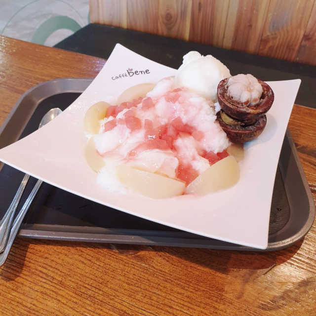 [ 카페베네 ] 옐로우파인, 핑크피치 빙수 4종 리뷰 사진