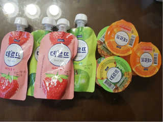 데르뜨 떠먹는 과일 3종, 짜먹는 과일 2종 총 10개 체험 — 5점을 준 리뷰어가 2020년 3월 올린 사용 사진