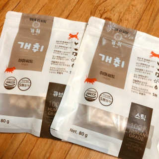 개취 애견간식 닭고기와 아마씨드의 만남 — 4.5점을 준 리뷰어가 2019년 1월 올린 사용 사진