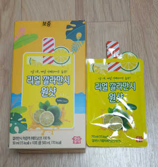 장수농가 리얼깔라만시 원샷 50ml 10팩+보틀 — 5점을 준 리뷰어가 2019년 5월 올린 사용 사진