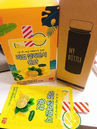 장수농가 리얼깔라만시 원샷 50ml 10팩+보틀 — 5점을 준 리뷰어가 2019년 5월 올린 사용 사진