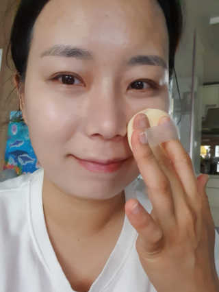젤리팜 마이크로셀 실리콘퍼프 피치,오렌지 — 3.5점을 준 리뷰어가 2019년 7월 올린 사용 사진