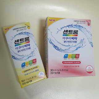 센트룸 아쿠아비타 레몬향, 딸기향 — 5점을 준 리뷰어가 2019년 8월 올린 사용 사진