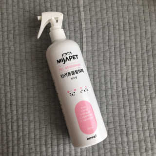 미자펫 반려동물탈취제 500ml — 5점을 준 리뷰어가 2018년 8월 올린 사용 사진