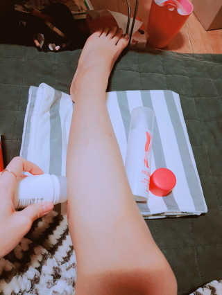 미스레그 핫바디 키트  vs  애프터샤워 키트 — 5점을 준 리뷰어가 2017년 12월 올린 사용 사진