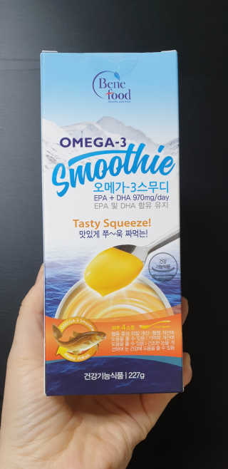 오메가-3스무디 [오메가스무디] 짜먹는 오메가3 DHA 임산부 어린이 — 5점을 준 리뷰어가 2019년 3월 올린 사용 사진
