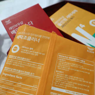 레인보우샵 올인원세탁세제,베이킹소다 스틱포6개입+세탁조클리너 — 3.67점을 준 리뷰어가 2018년 4월 올린 사용 사진